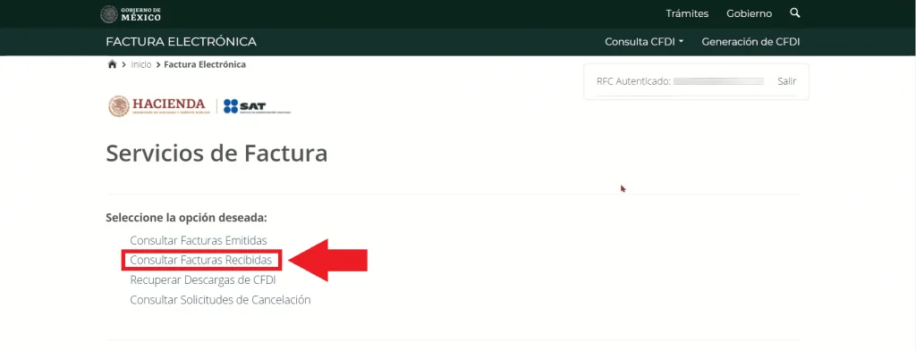 facturas recibidas cfdi